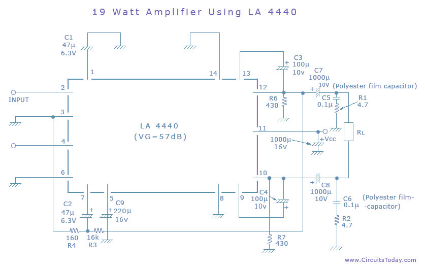 stereo amplifier circuit BA5417