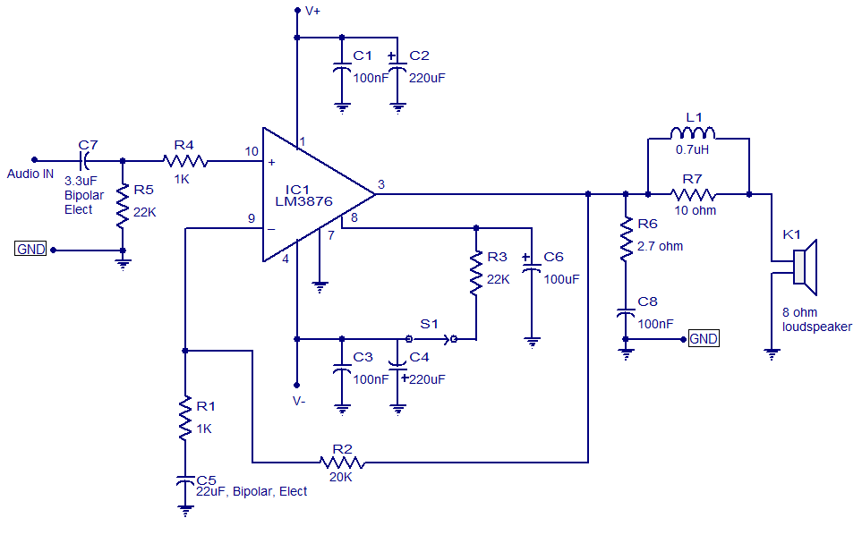 stereo amplifier circuit BA5417