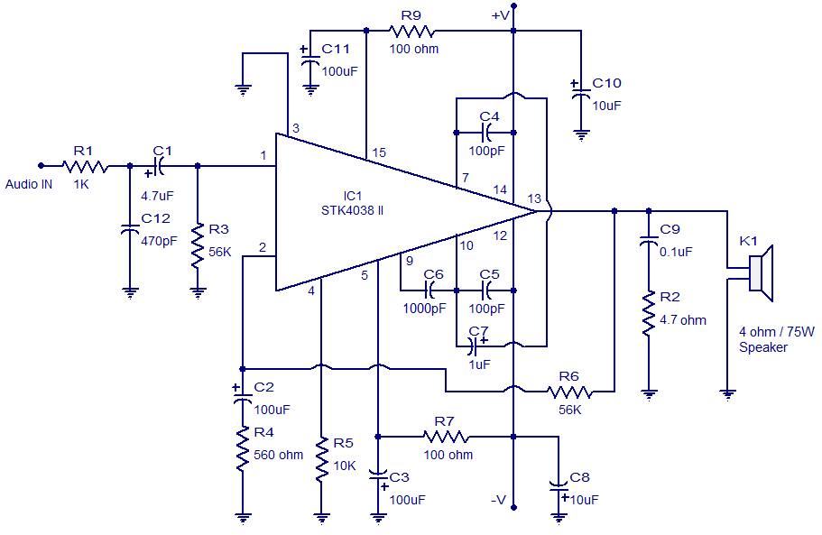 stereo amplifier circuit BA5417