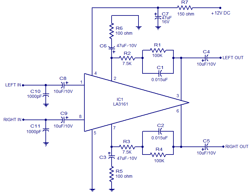 stereo amplifier circuit BA5417