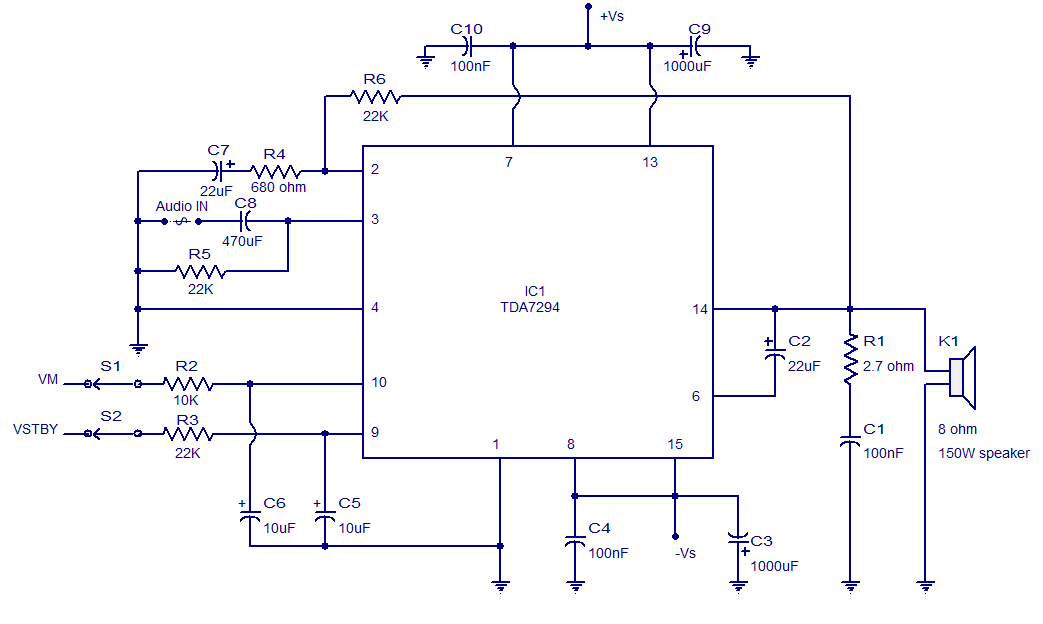 stereo amplifier circuit BA5417
