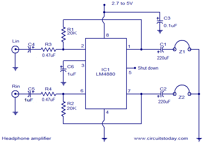 stereo amplifier circuit BA5417