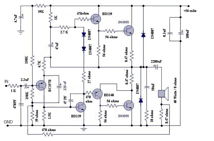 stereo amplifier circuit BA5417